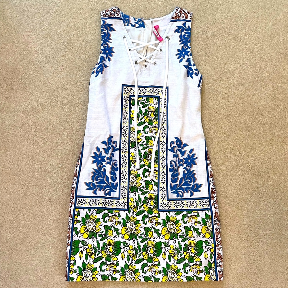 White and Patterned Sleeveless Summer Dress
